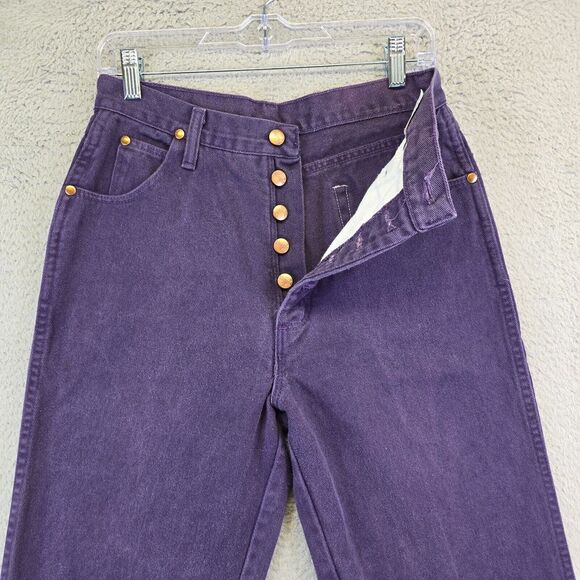 Wrangler Denim - Vintage Wrangler Jeans Womens 12x36 Purple Button‎ Fly Tall Rodeo Cowgirl USA